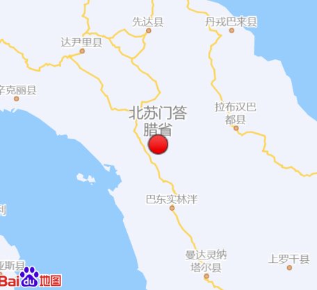 印尼苏门答腊岛5.4级地震